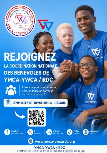 Recrutement des Bénévoles Pour la COORDINATION NATIONALE DES BÉNÉVOLES DE L'ASBL YMCA-YWCA/RDC