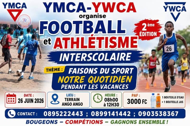 26 JUIN 2026: #YMCA-YWCA/RDC : Le Président National encourage la jeunesse par le sport... à Bandalungwa !